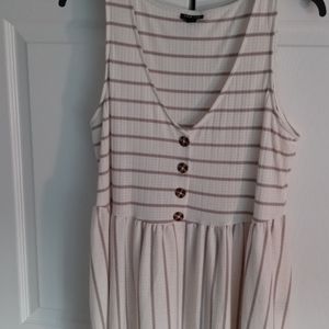 Torrid white and taupe stripe top